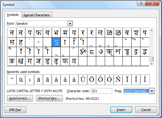 Sanskrit AltCode